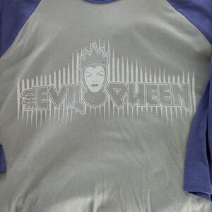Gray and Blue Evil Queen Raglan Shirt